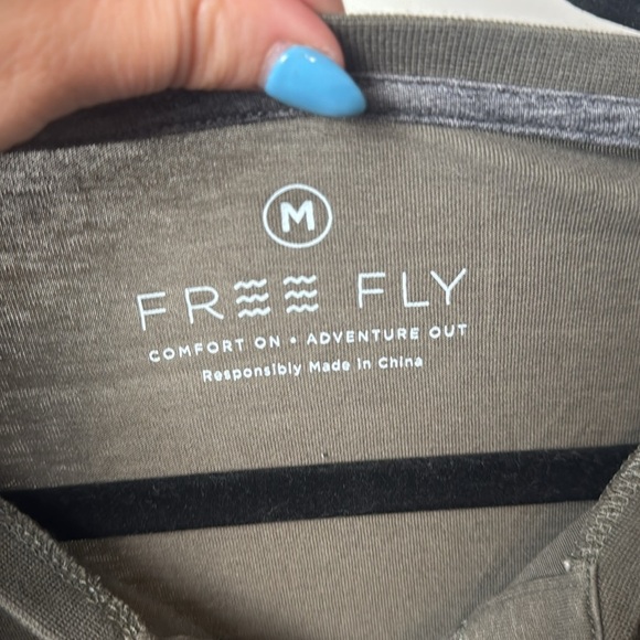 Men's Free Fly Apparel Olive Long Sleeve Button Casual Comfort Adventure Tee Med - Picture 4 of 7